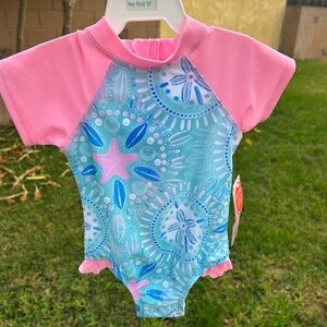 Floatimini Pink and Blue Kids Swim Rashguard